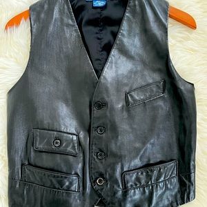 Women’s Ralph Lauren Leather Vest Black Size 8